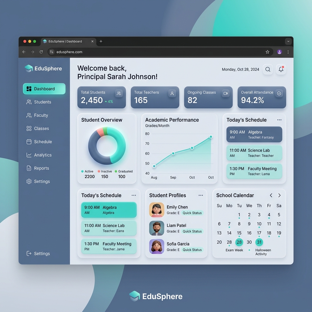 Highschool Mockup Dashboard